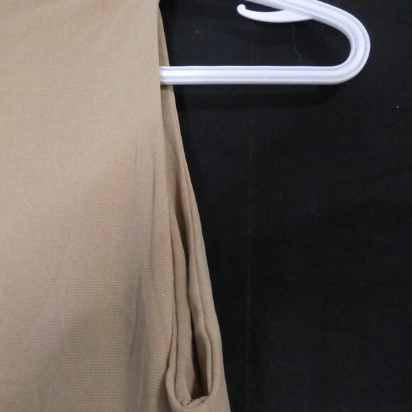 GUESS JEANS | large | Chic High Neck Caramel Sleeveless Top | Tie Up Waist - Picture 12 of 14